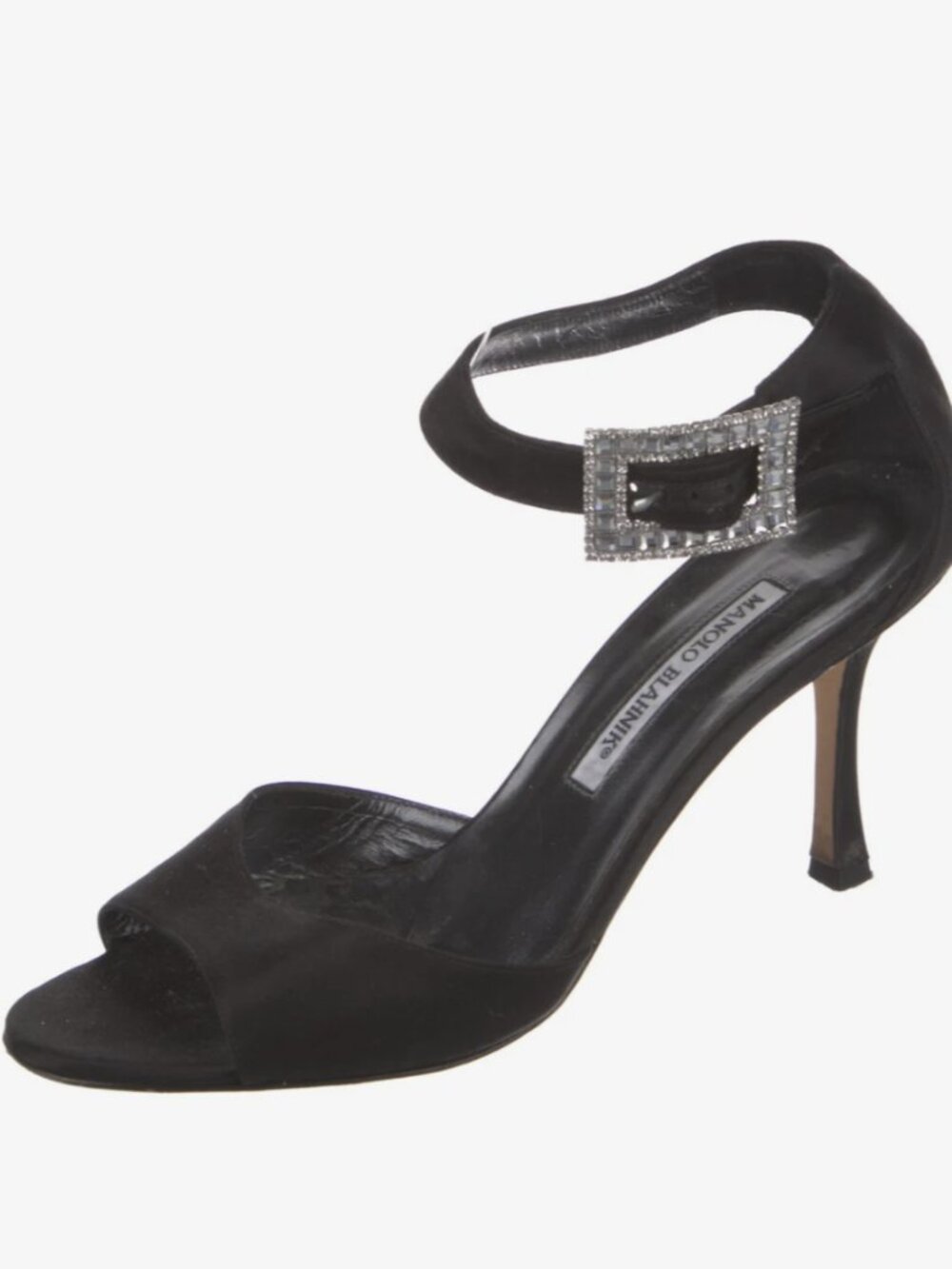 Manolo Blahnik Satin Crystal Embellishments Sandals Women's Size: 8.5 | IT 38.5